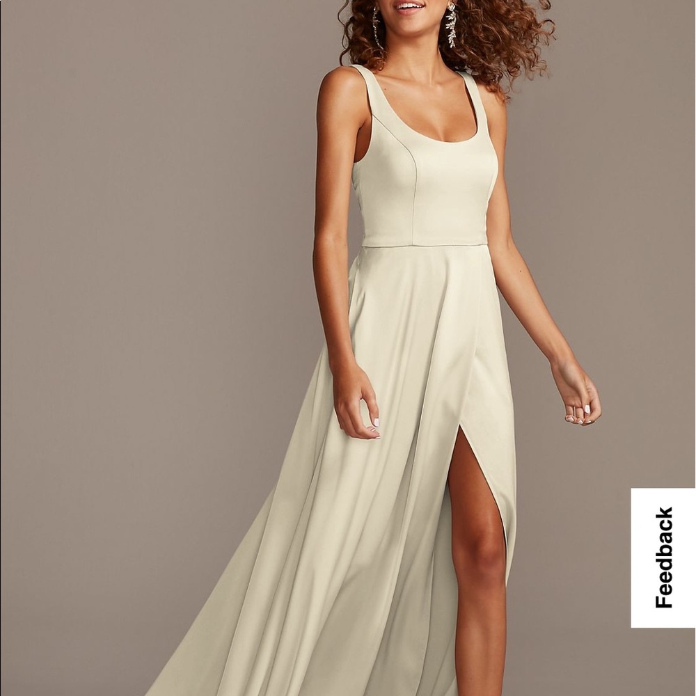 David’s bridal champagne bridesmaids dress size 8